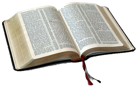 Una fotografía de una Biblia grande abierta.